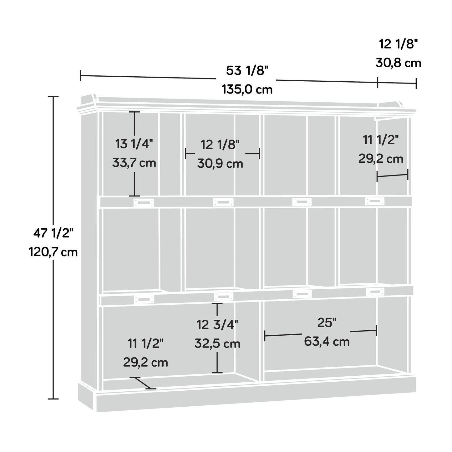 Barrister Lane 10-Cube Bookcase, White Plank Finish