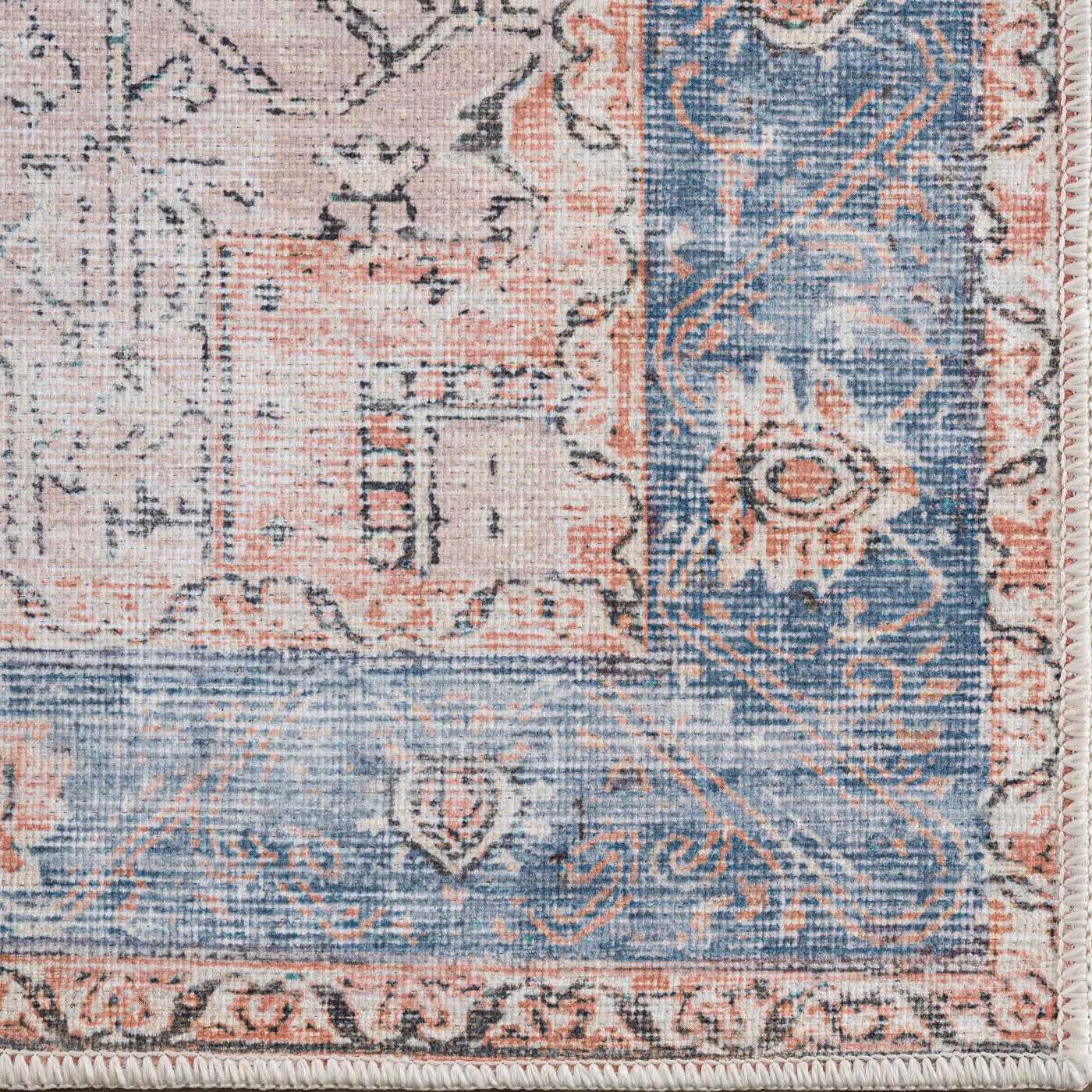 Rosman Distressed Washable Area Rug